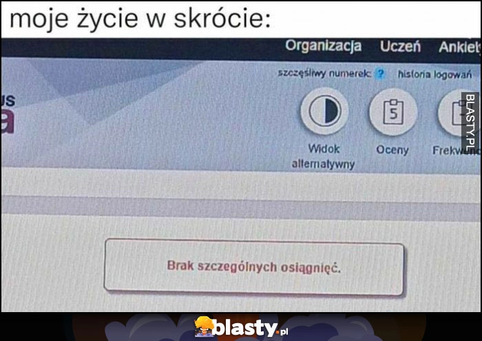 
    Moje życie w skrócie: brak szczególnych osiągnięć