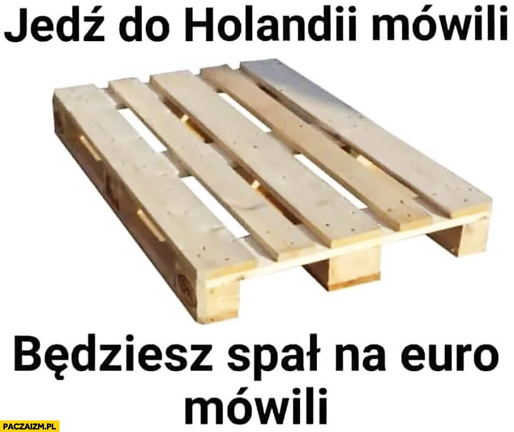 
    Jedź do Holandii mówili, będziesz spał na euro mówili paleta europaleta