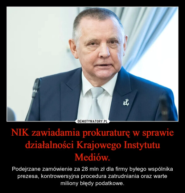 
    NIK zawiadamia prokuraturę w sprawie działalności Krajowego Instytutu Mediów.