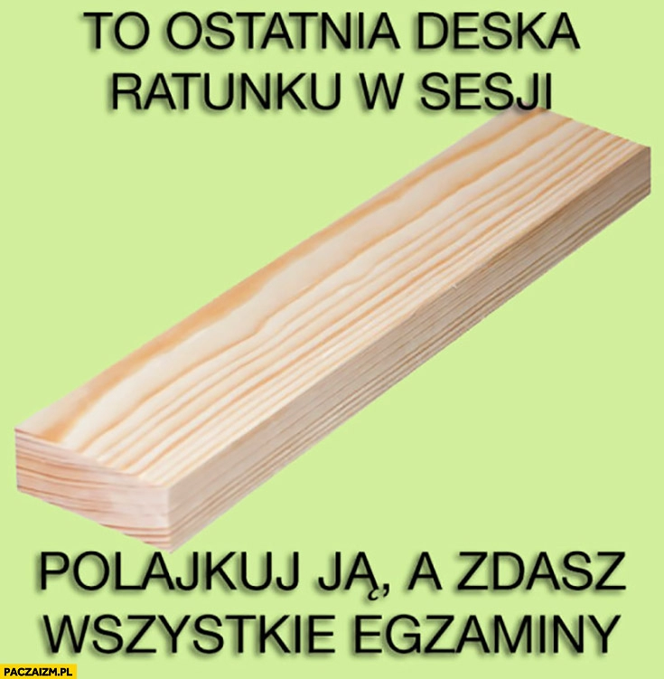 
    To ostatnia deska ratunku w sesji, polajkuj ją a zdasz wszystkie egzaminy