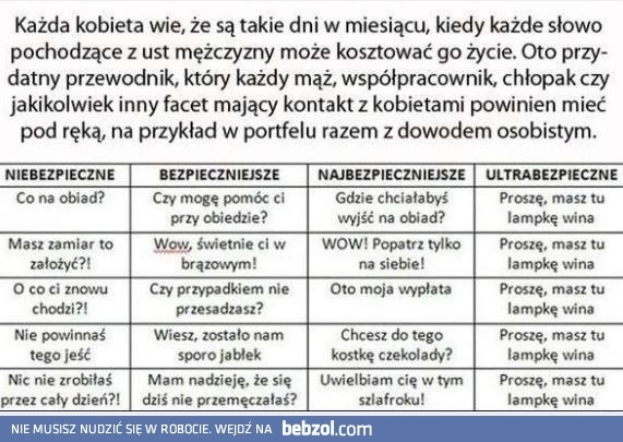 
    Najbezpieczniejsze słowa podczas okresu