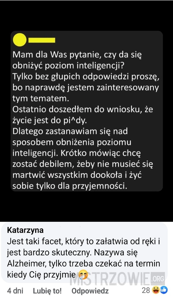 
    Obniżenie poziomu inteligencji