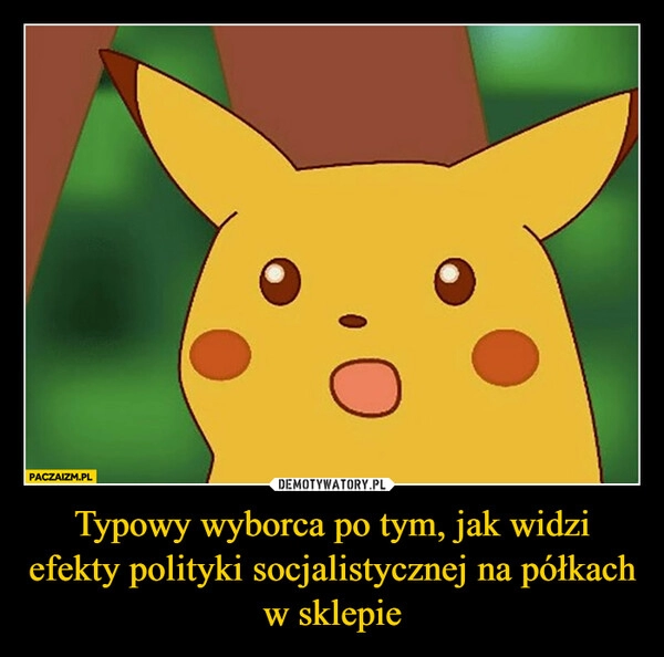 
    Typowy wyborca po tym, jak widzi efekty polityki socjalistycznej na półkach w sklepie