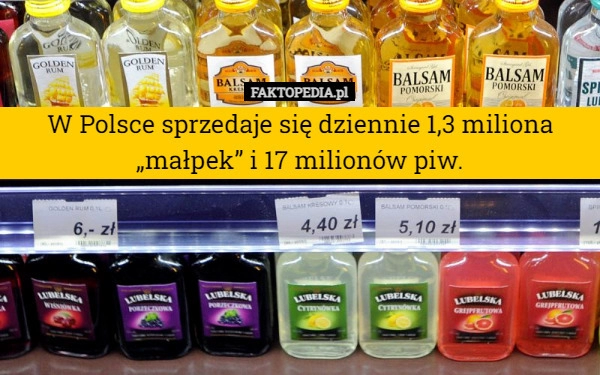 
    
			W Polsce sprzedaje się dziennie 1,3 miliona „małpek” i 17 milionów...					