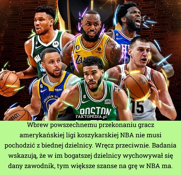 
    Wbrew powszechnemu przekonaniu gracz amerykańskiej ligi koszykarskiej NBA