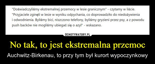 
    No tak, to jest ekstremalna przemoc