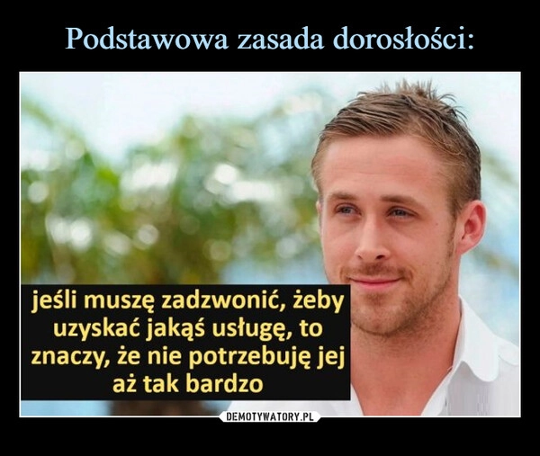 
    Podstawowa zasada dorosłości: