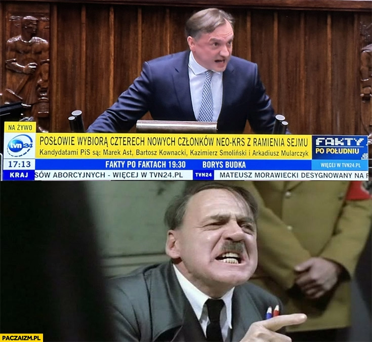 
    Ziobro w sejmie jak hitler w filmie upadek