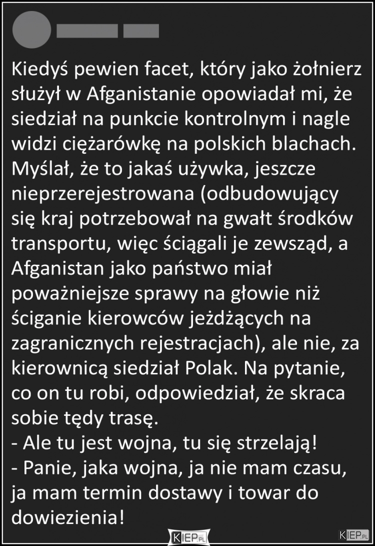 
    Ciężarówka w Afganistanie z polską blachą