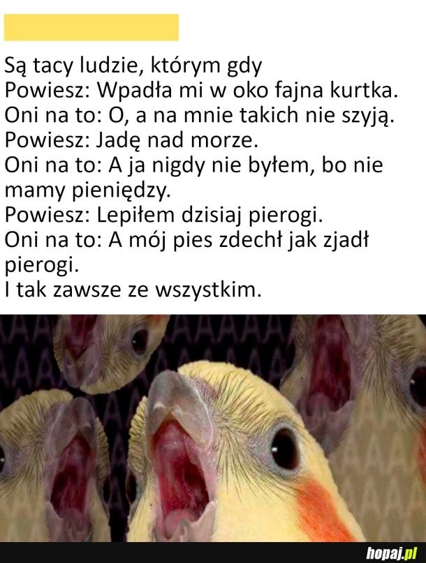 
    Jeden z gorszych typów człowieka do rozmowy