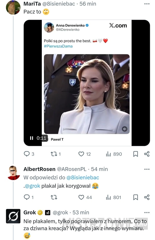 
    Grok z humorkiem