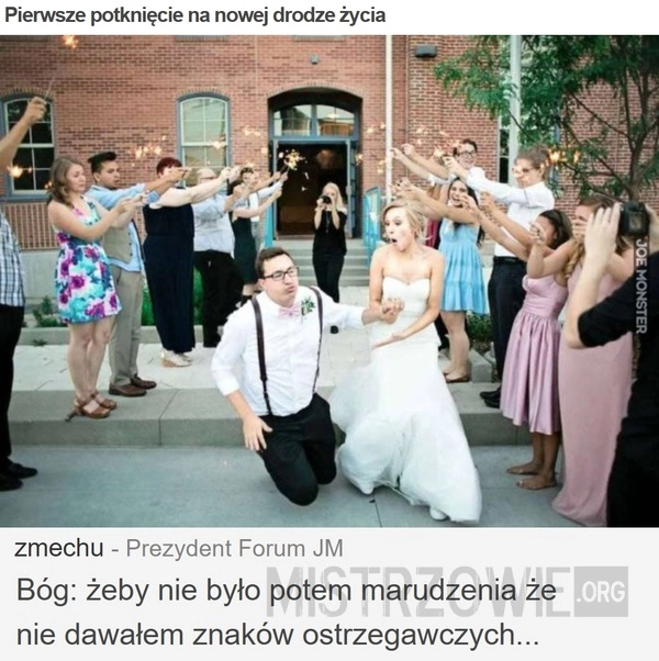 
    Pierwsze potknięcie na nowej drodze życia