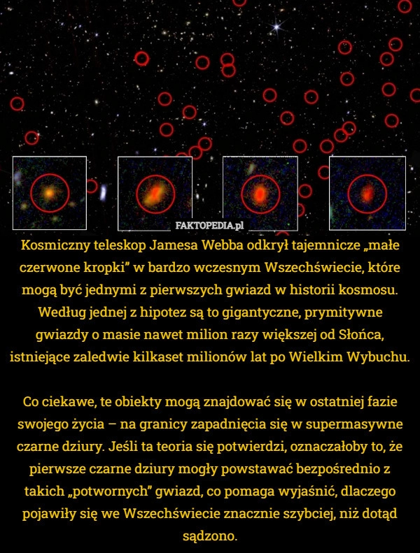 
    Kosmiczny teleskop Jamesa Webba odkrył tajemnicze „małe czerwone kropki”
