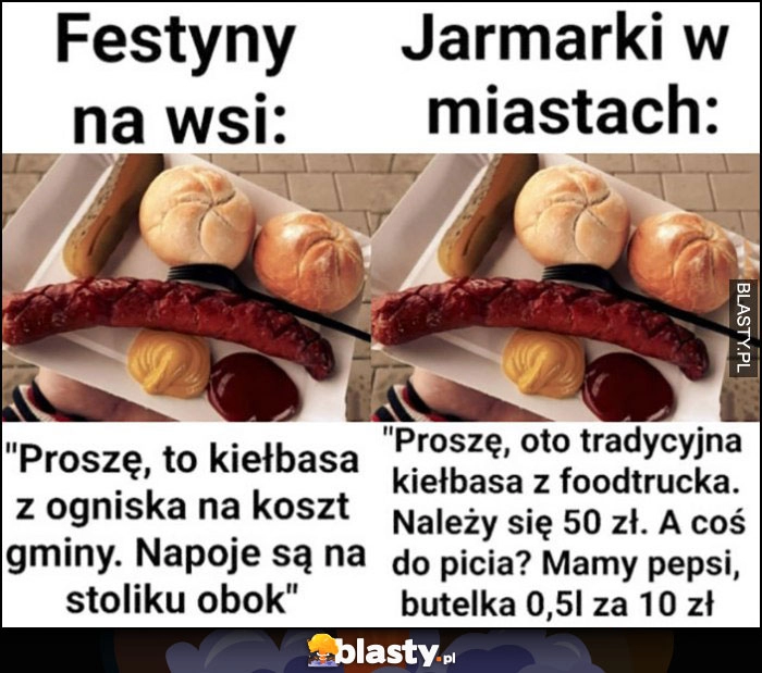 
    Festyny na wsi vs jarmarki w miastach: kiełbaska na koszt gminy, darmowe napoje vs należy się 50 zł