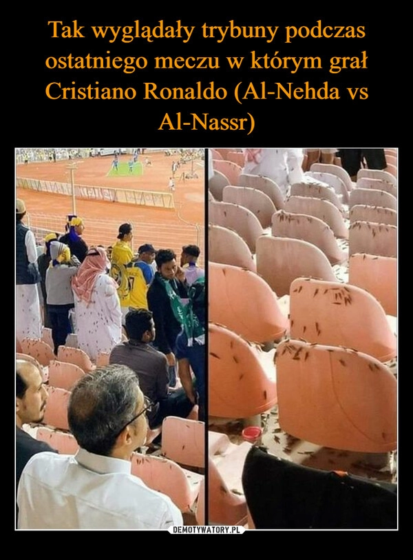 
    Tak wyglądały trybuny podczas ostatniego meczu w którym grał Cristiano Ronaldo (Al-Nehda vs Al-Nassr)