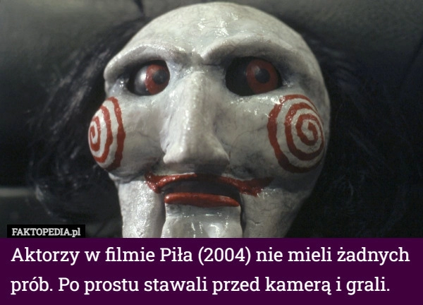 
    Aktorzy w filmie Piła (2004) nie mieli żadnych prób. Po prostu stawali przed...