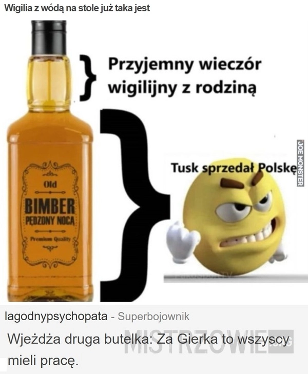 
    Wigilia z wódą na stole już taka jest