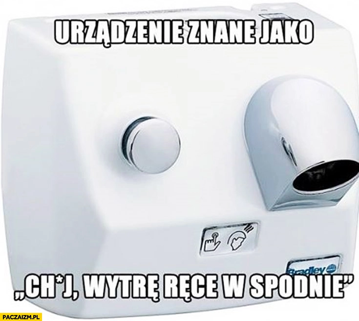 
    Suszarka do rąk urządzenie znane jako wytrę ręce w spodnie