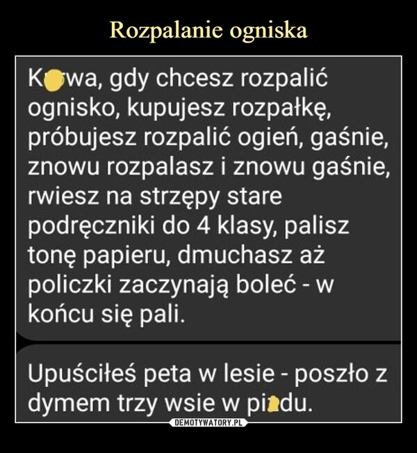 
    Rozpalanie ogniska