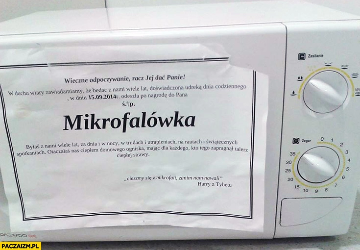 
    Mikrofalówka nekrolog