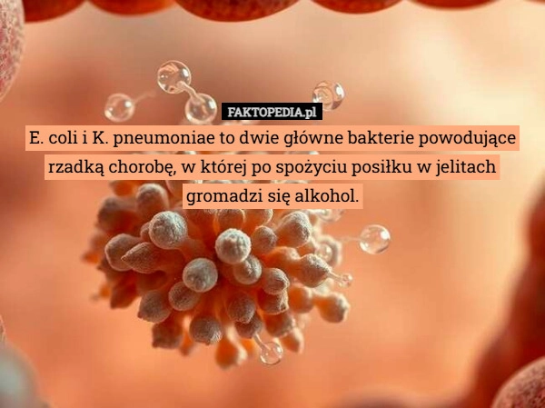 
    E. coli i K. pneumoniae to dwie główne bakterie powodujące rzadką chorobę,