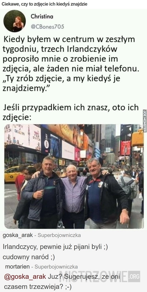 
    Ciekawe, czy to zdjęcie ich kiedyś znajdzie