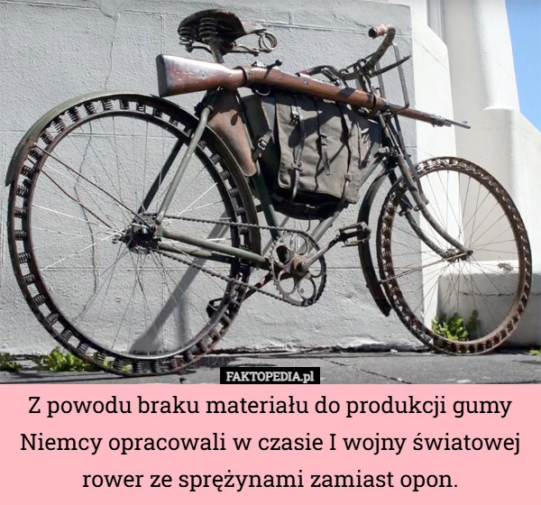 
    Z powodu braku materiału do produkcji gumy Niemcy opracowali w czasie I...