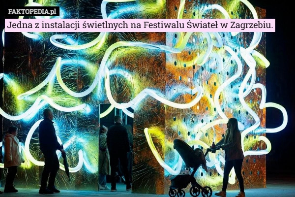 
    Jedna z instalacji świetlnych na Festiwalu Świateł w Zagrzebiu.