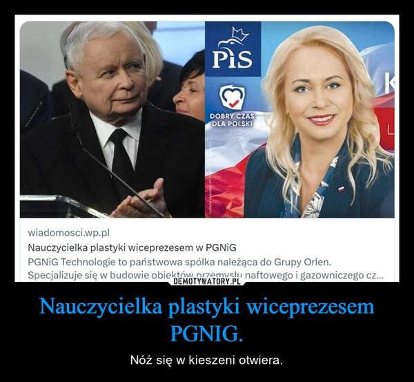 
    Nauczycielka plastyki wiceprezesem PGNIG.