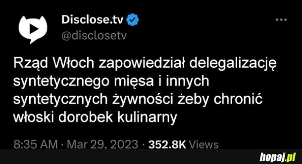 
    Rząd Włoch zapowiedział delegalizację syntetycznego mięsa