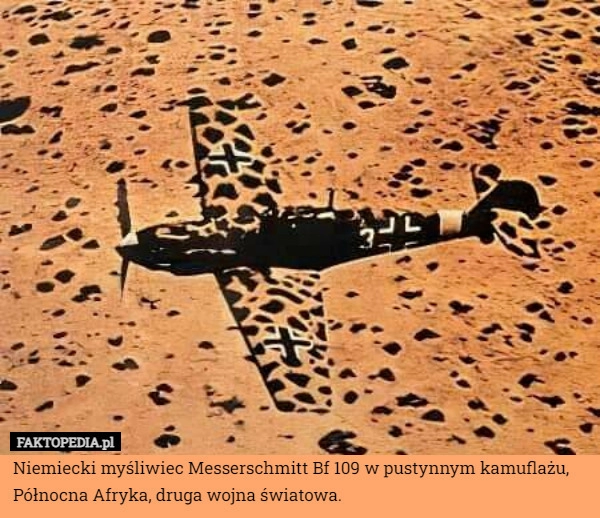 
    Niemiecki myśliwiec Messerschmitt Bf 109 w pustynnym kamuflażu, Północna