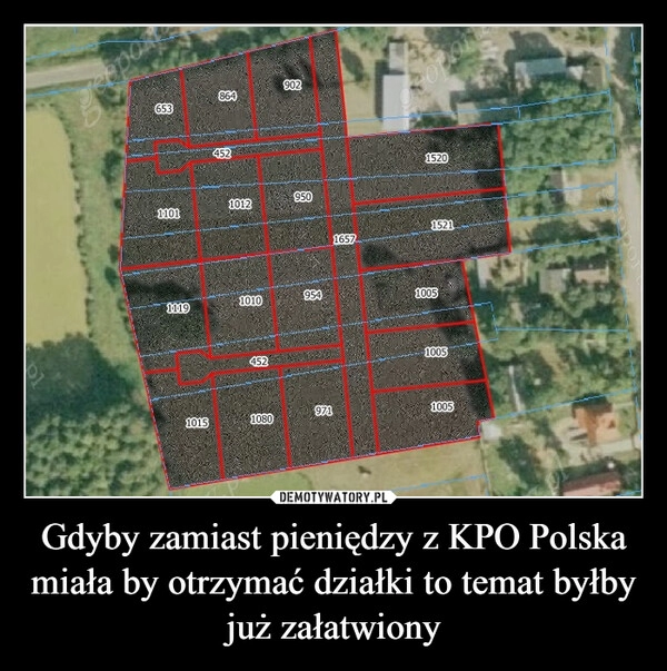 
    Gdyby zamiast pieniędzy z KPO Polska miała by otrzymać działki to temat byłby już załatwiony