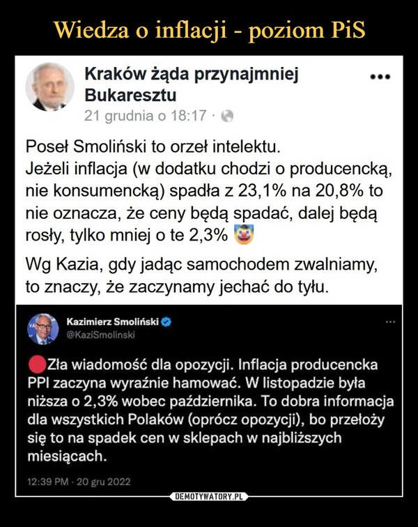 
    
Wiedza o inflacji - poziom PiS 