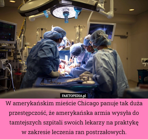 
    W amerykańskim mieście Chicago panuje tak duża przestępczość, że amerykańska