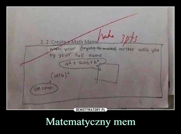 
    Matematyczny mem 