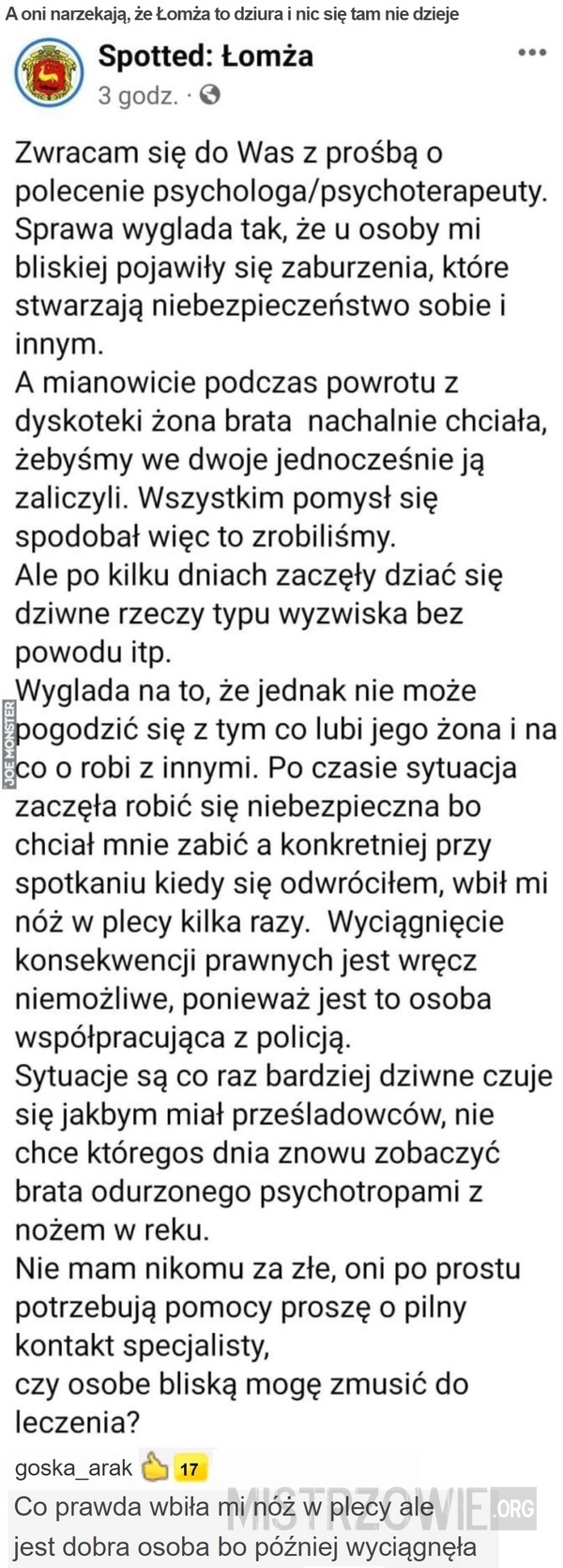 
    A oni narzekają, że...