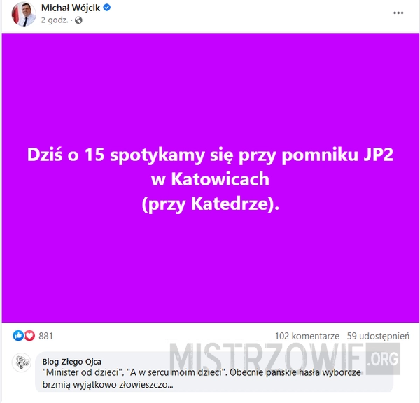 
    Hasła ministra źle się zestarzały...