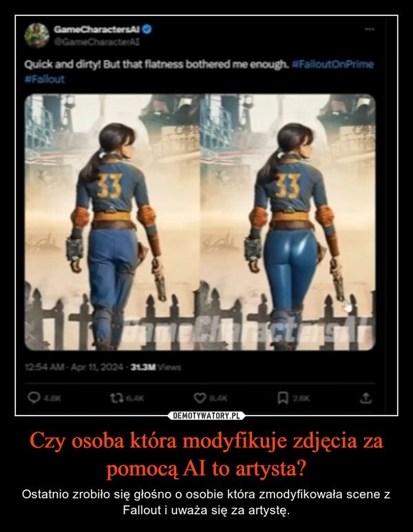 
    Czy osoba która modyfikuje zdjęcia za pomocą AI to artysta?