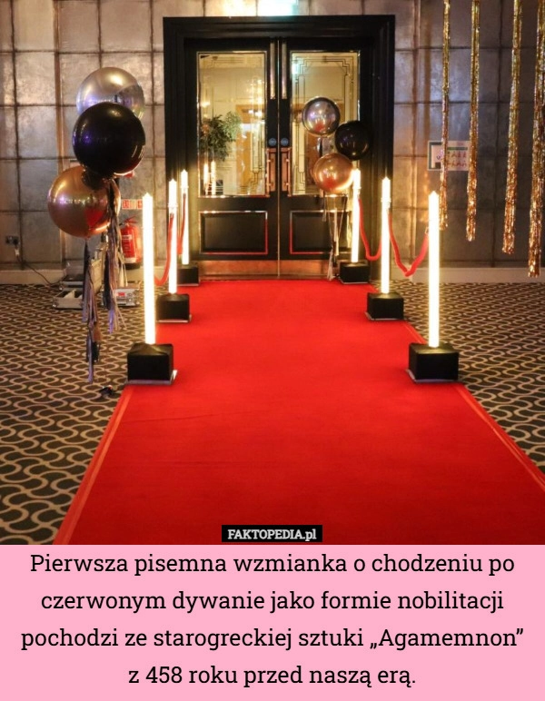 
    Pierwsza pisemna wzmianka o chodzeniu po czerwonym dywanie jako formie nobilitacji