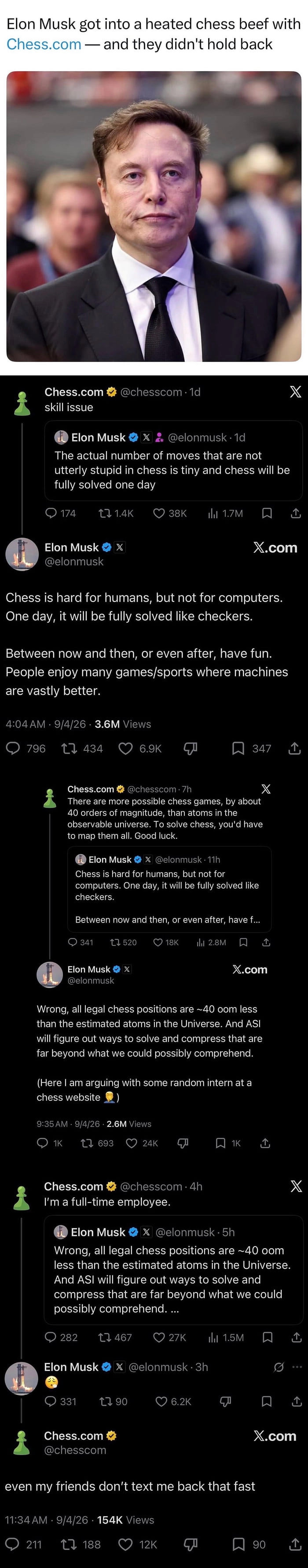 Chess 1 - Elon Musk 0