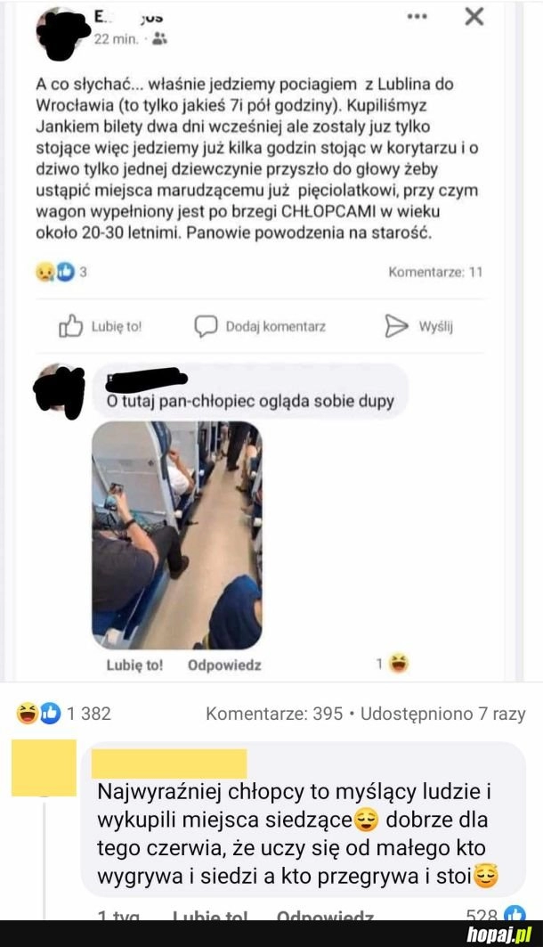 
    Kiedy madce nie udało się kupić miejsc siedzących