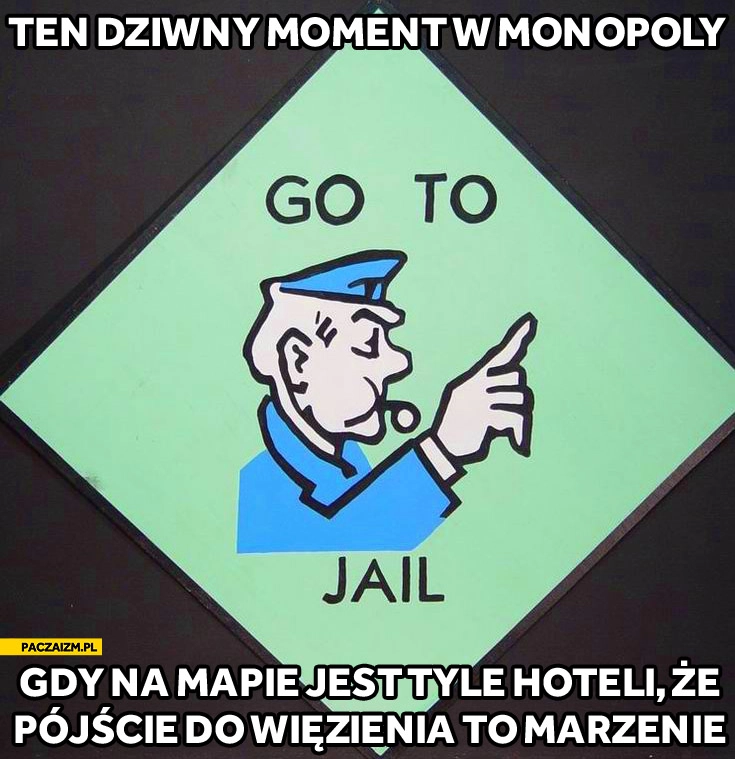 
    Ten dziwny moment w Monopoly gdy na mapie jest tyle hoteli że pójście do wiezienia to marzenie