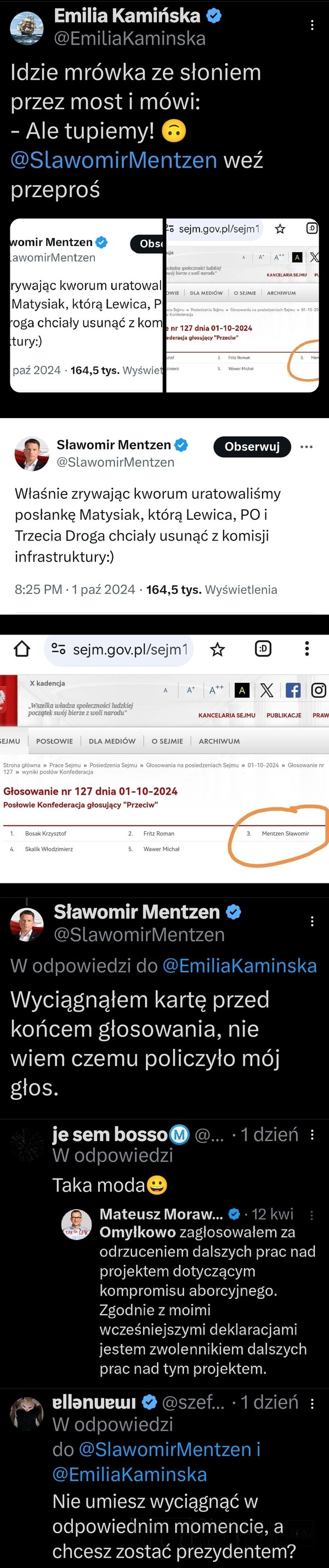 
    Mentzen ratuje posłankę