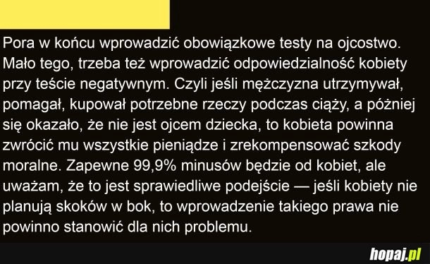 
    Obowiązkowe testy na ojcostwo