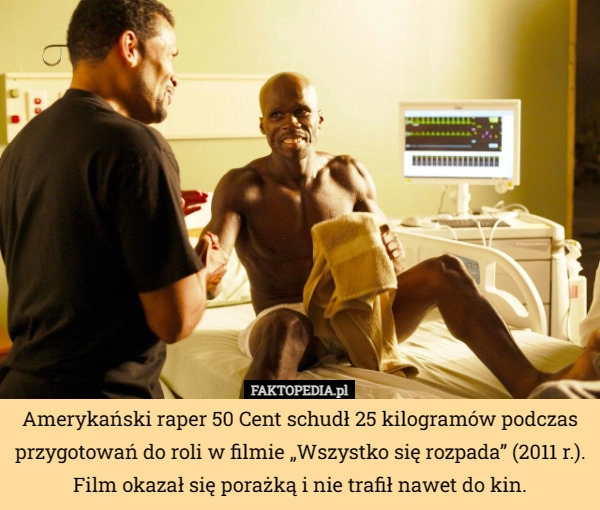 
    Amerykański raper 50 Cent schudł 25 kilogramów podczas przygotowań do roli...