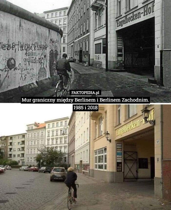 
    Mur graniczny między Berlinem i Berlinem Zachodnim.
1985 i 2018