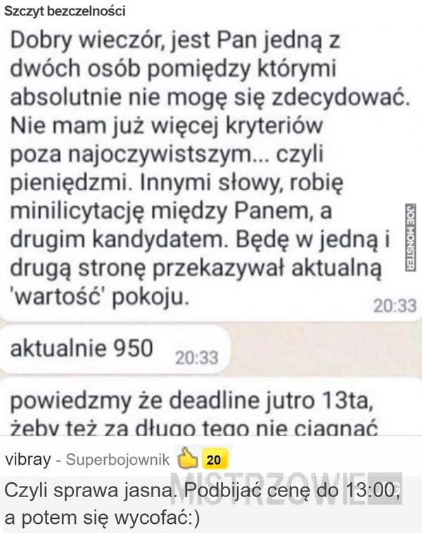 
    Szczyt bezczelności