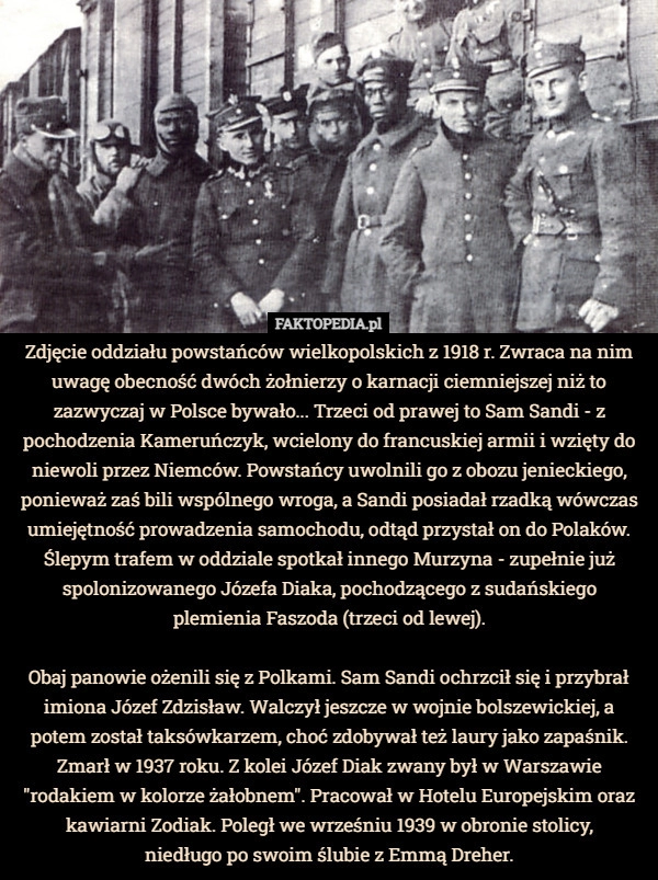 
    
			Zdjęcie oddziału powstańców wielkopolskich z 1918 r. Zwraca na nim uwagę...					