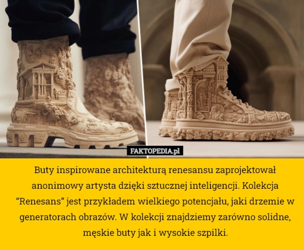 
    Buty inspirowane architekturą renesansu zaprojektował anonimowy artysta