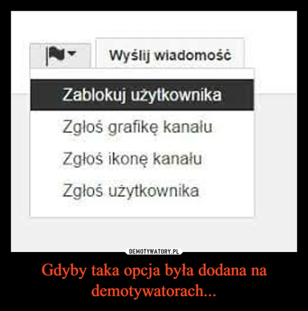 
    Gdyby taka opcja była dodana na demotywatorach... 